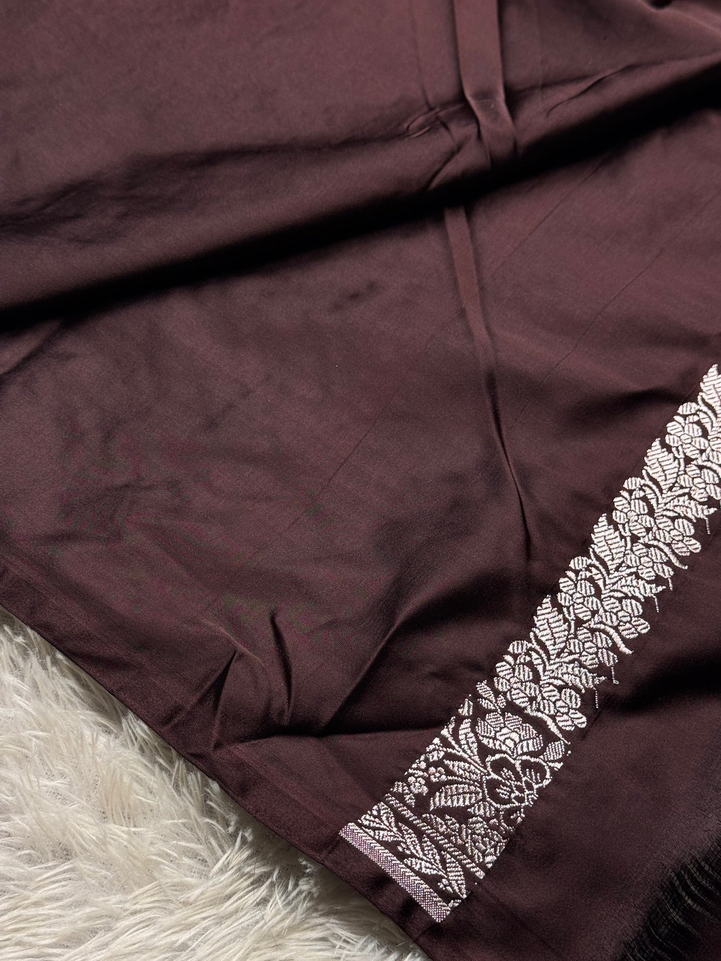Coffee brown premium tilfi Mashru katan silk saree MK247