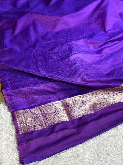 Purple color premium Banarasi Mashru katan silk saree MK232