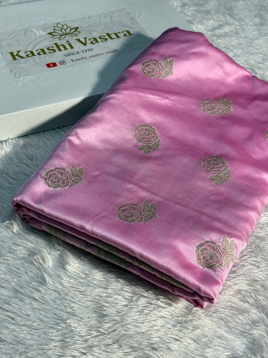 Pink color Banarasi Mashru katan silk saree MK156