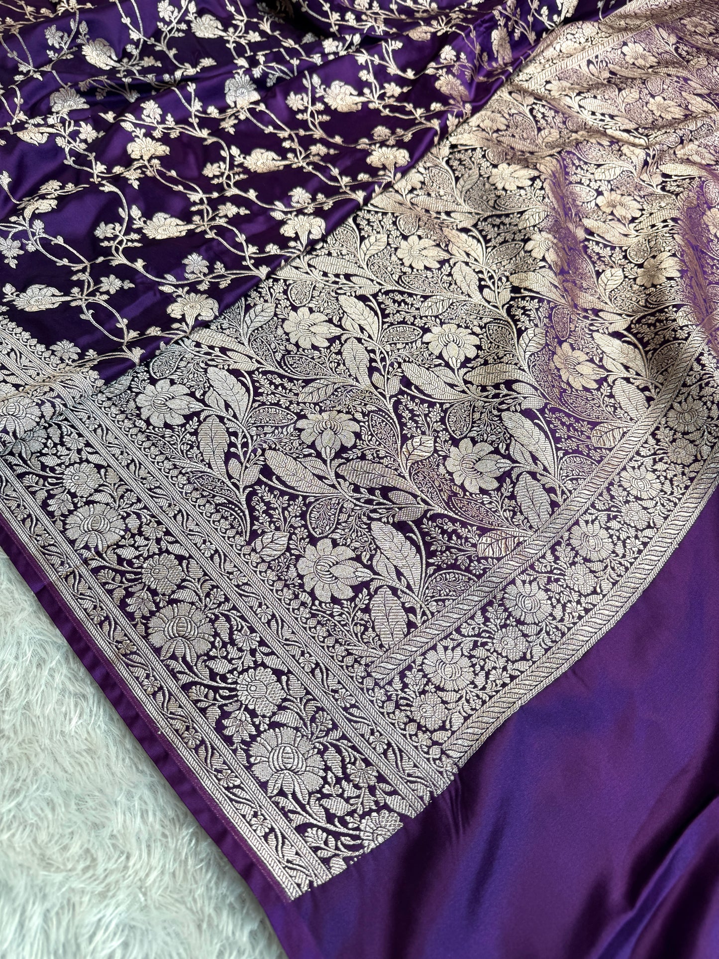 Purple color premium Banarasi Mashru katan silk saree MK227