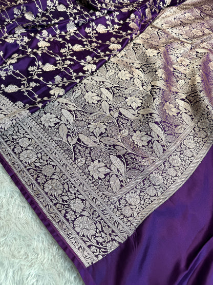 Purple color premium Banarasi Mashru katan silk saree MK227