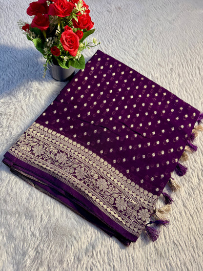 Banarasi pure viscos georgette silk saree VG102