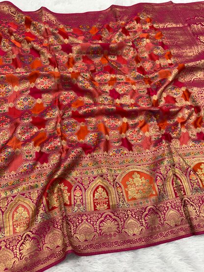 Banarasi pure satin pashmina silk saree DS103