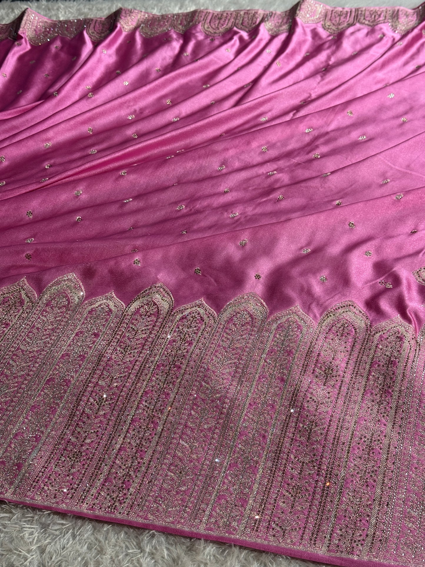 Bridal baby pink colour premium Banarasi Mashru katan silk saree MK268