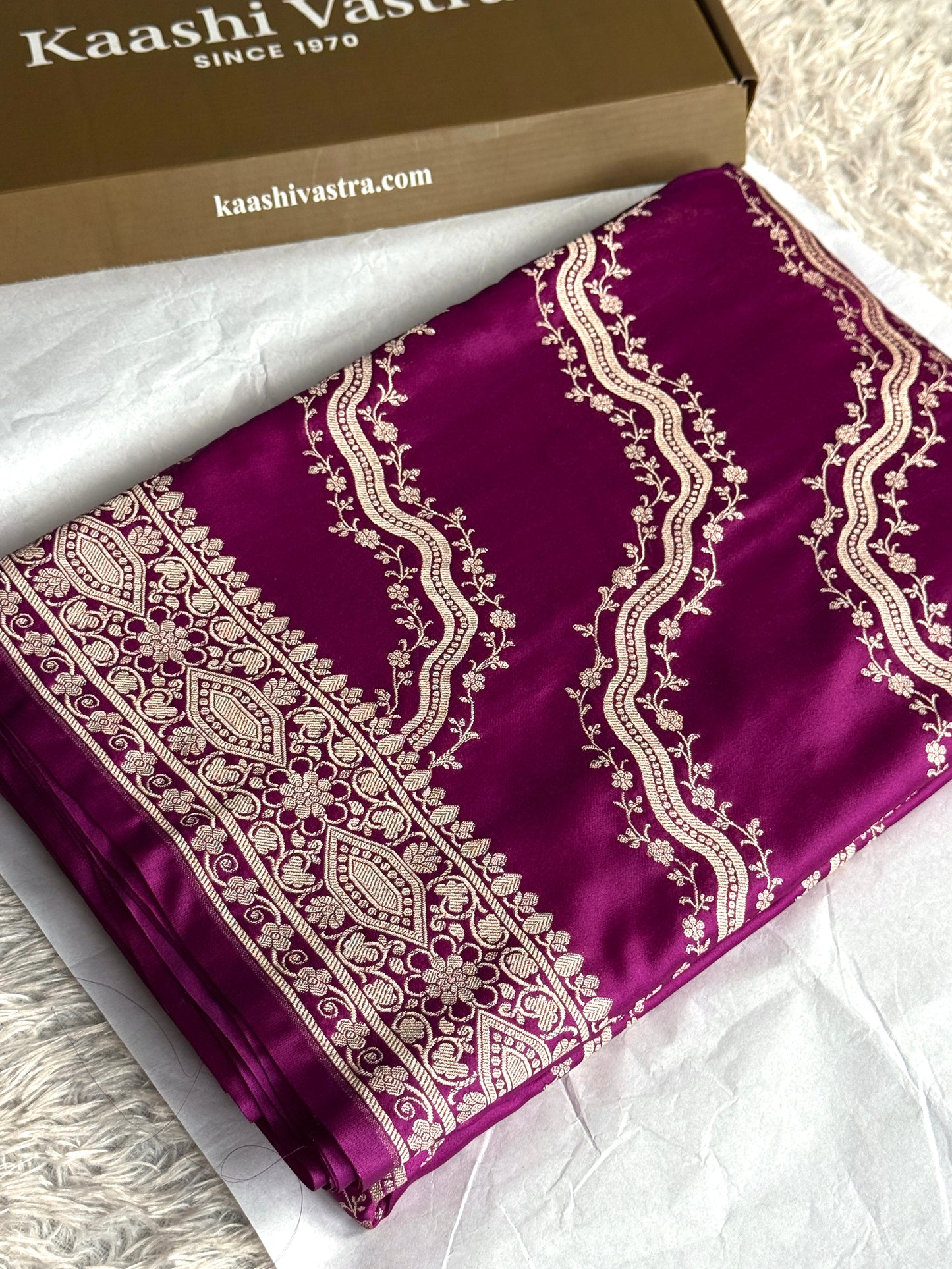 Majanta colour premium Banarasi Mashru katan silk saree MK350