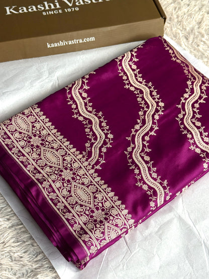 Majanta colour premium Banarasi Mashru katan silk saree MK350