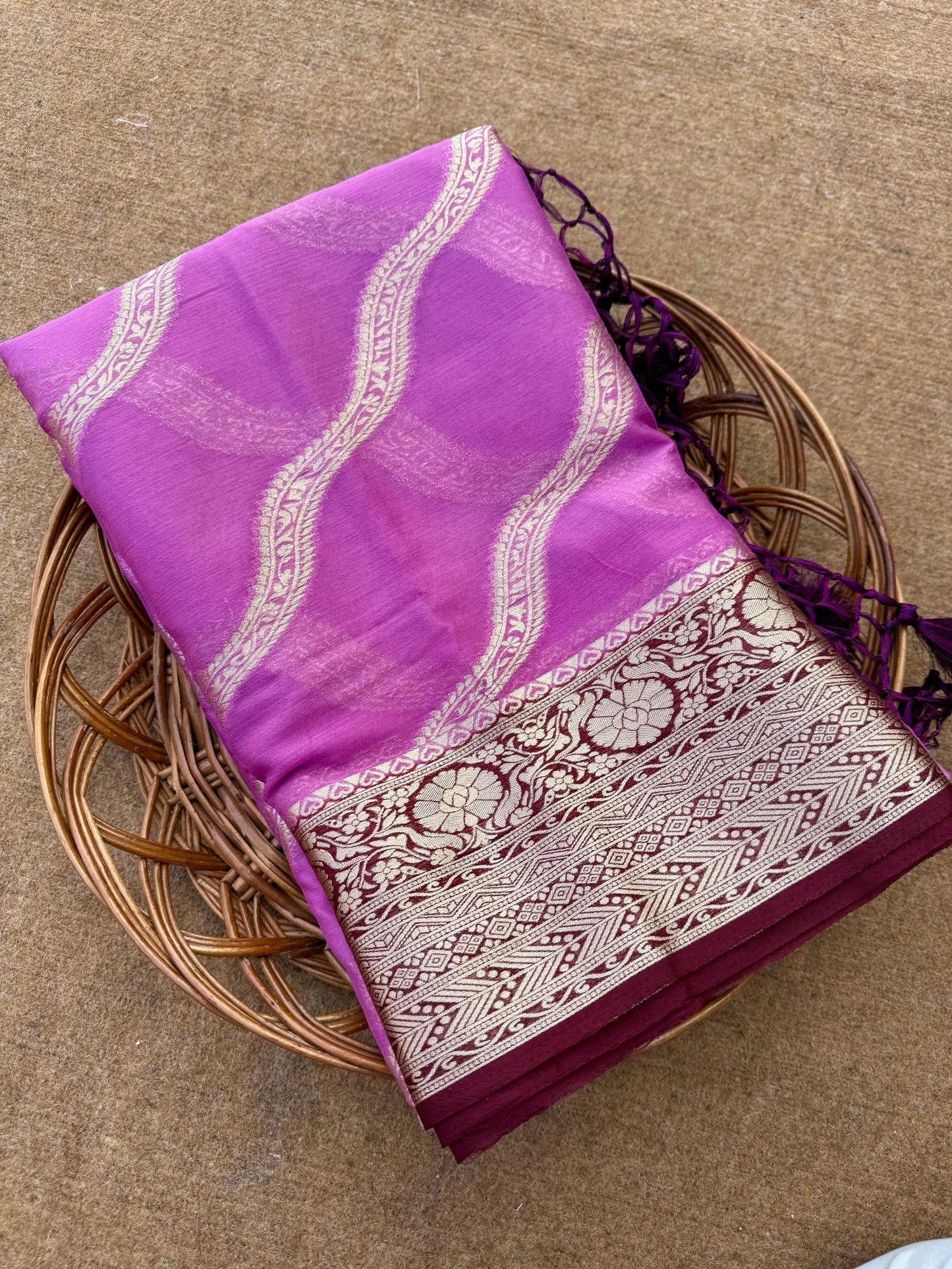 Banarasi pure chinon silk saree CH101