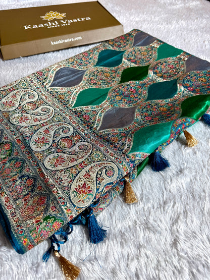 Premium Banarasi pure soft satin pashmina silk saree DS110