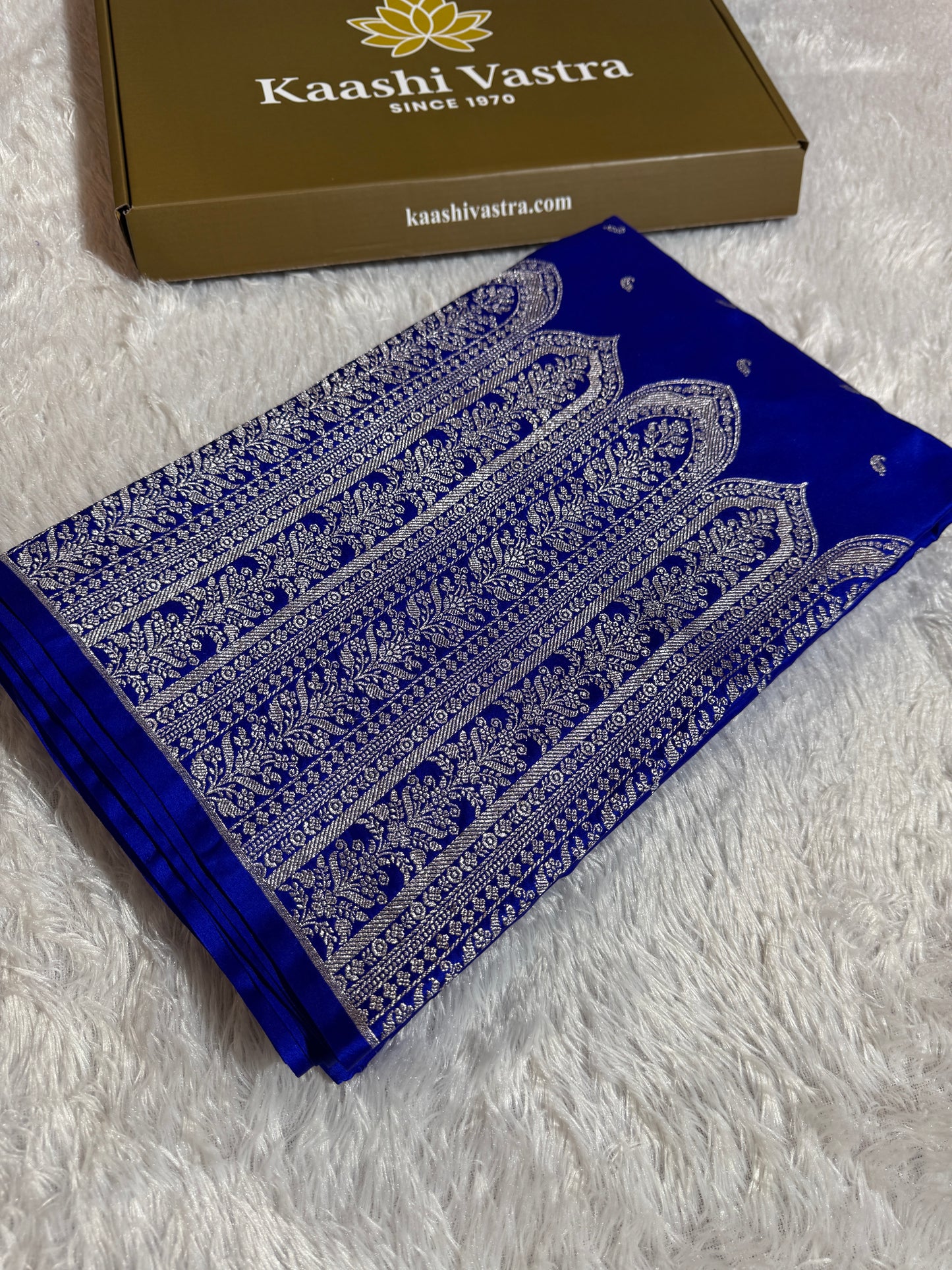 Royal blue premium Banarasi Mashru katan silk saree MK189