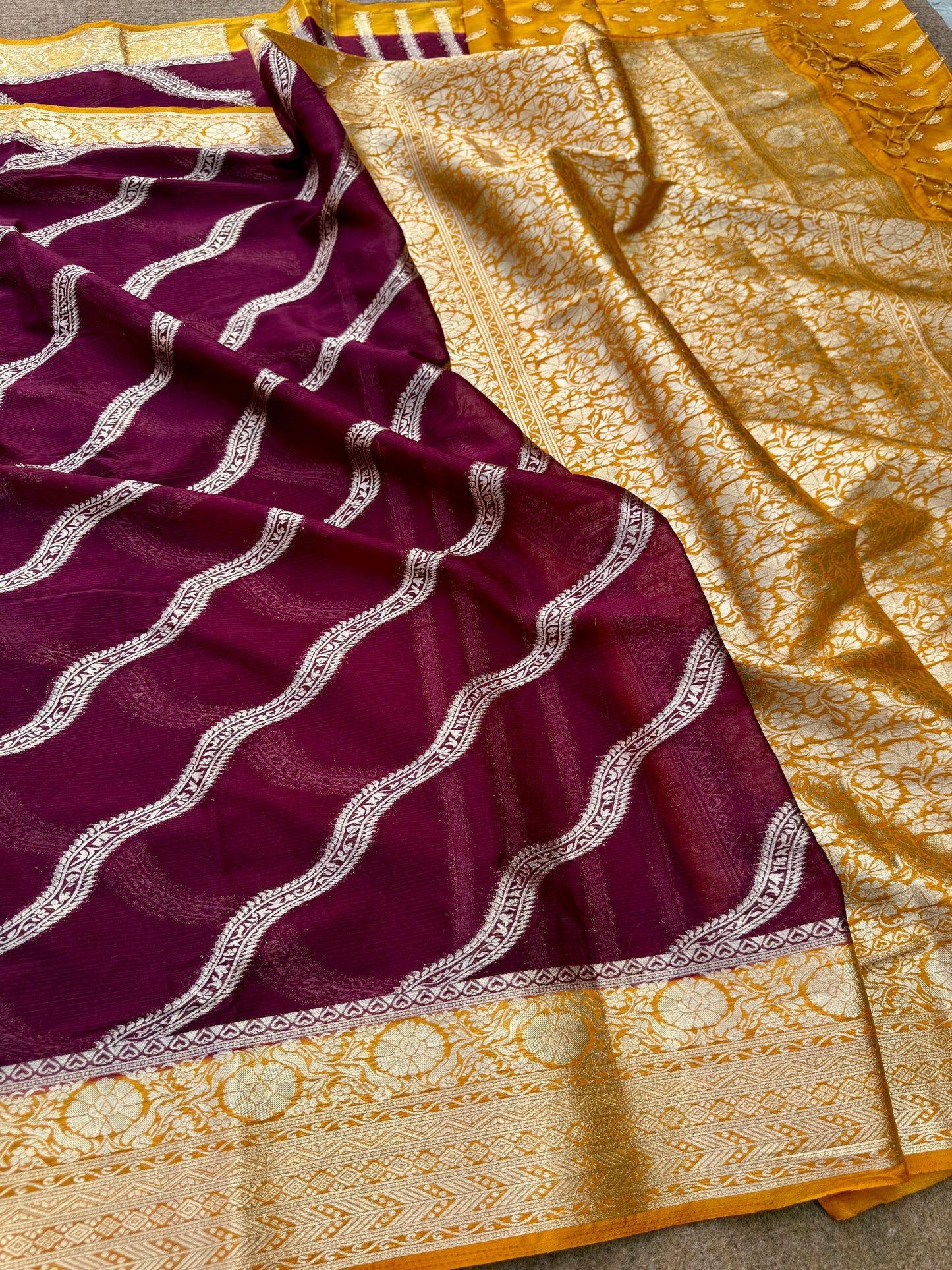 Banarasi pure chinon silk saree CH101