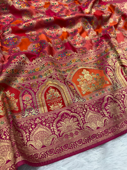 Banarasi pure satin pashmina silk saree DS103