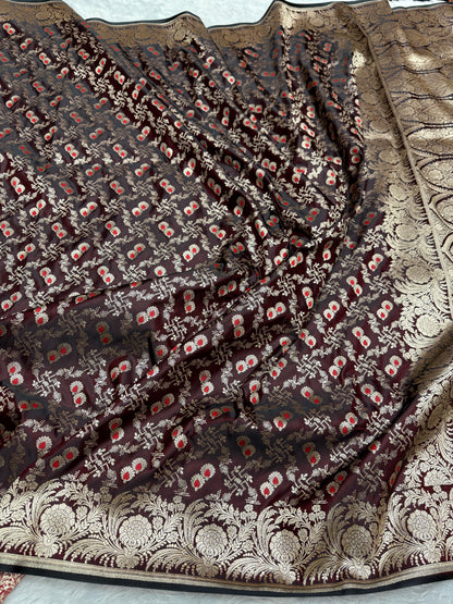 Premium Banarasi Mashru satin silk saree MS120