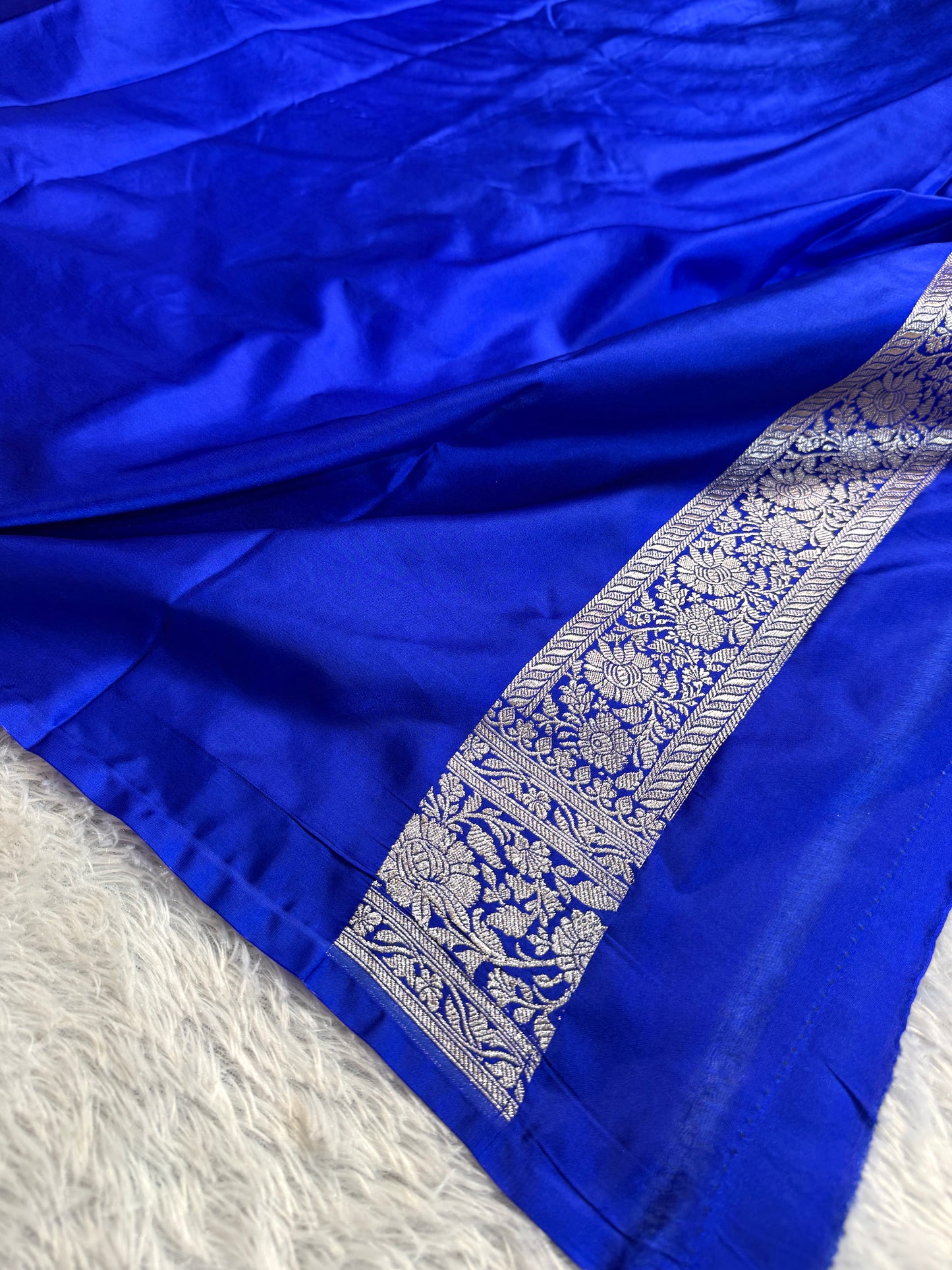 Royal blue premium Banarasi Mashru katan silk saree MK227