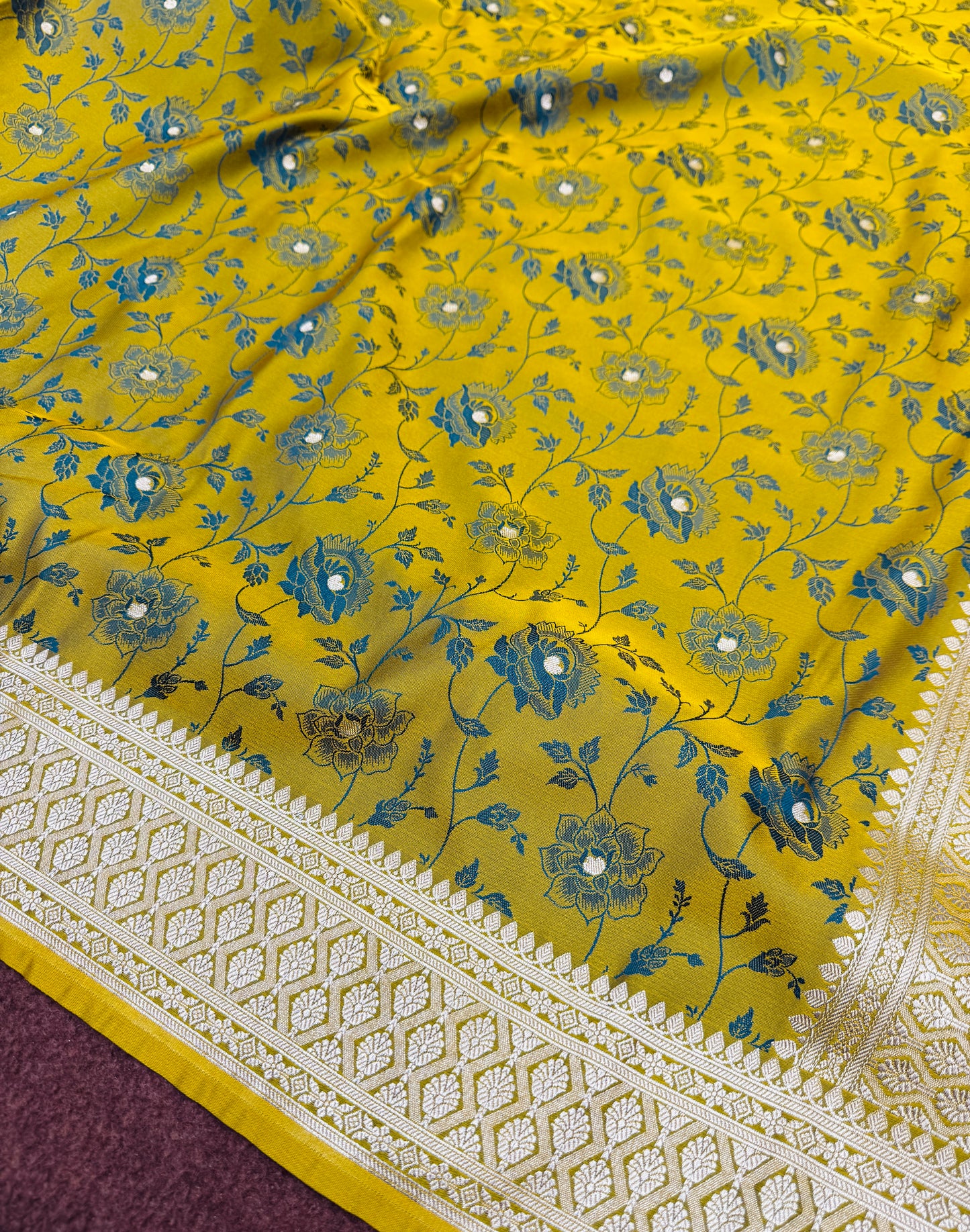 Mahanadi green premium Banarasi Mashru katan silk saree MK213