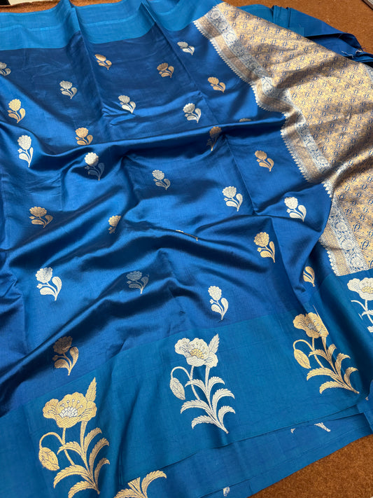 BANARASI PURE HANDLOOM KATAN SILK SAREE. HK101