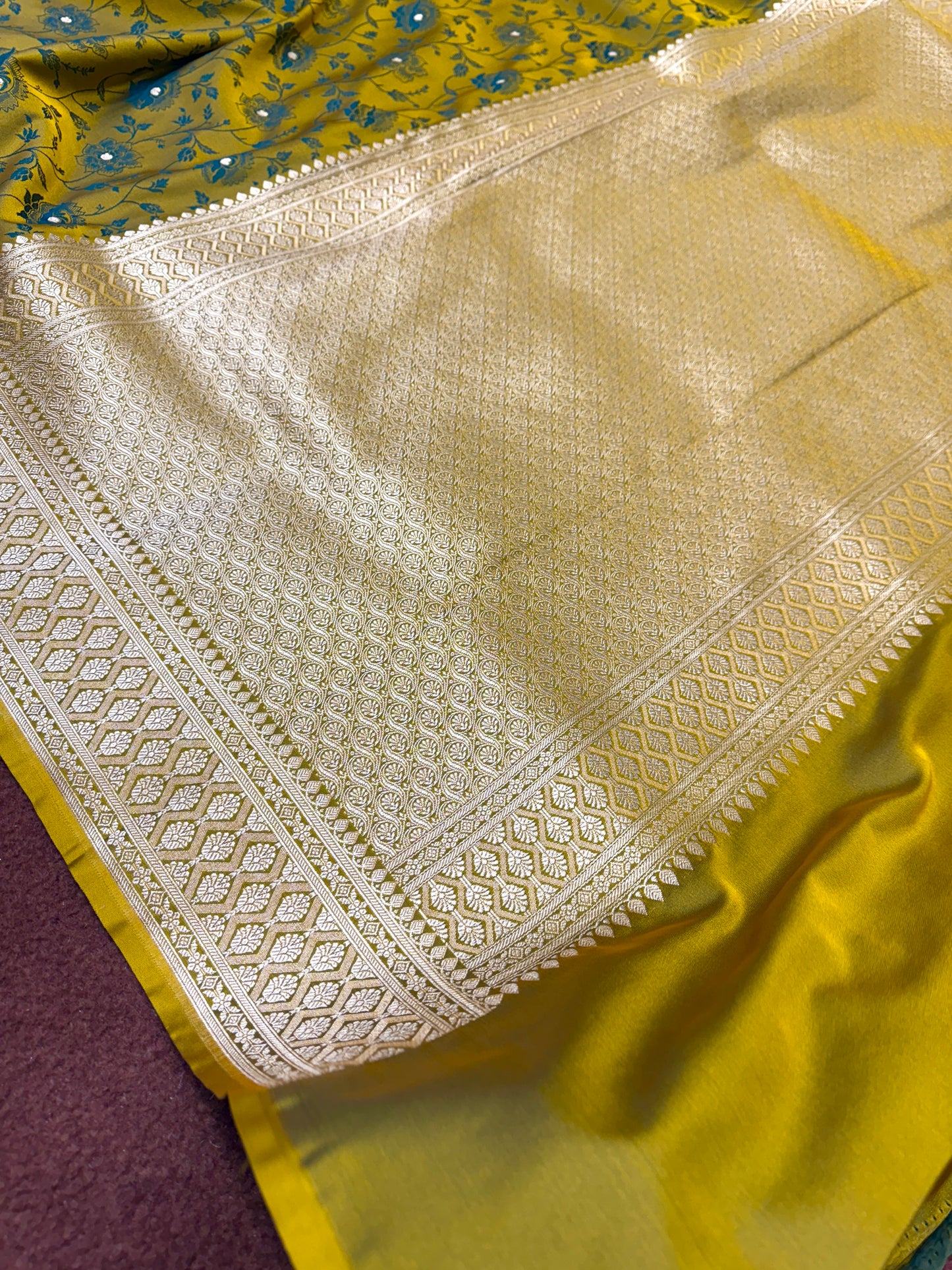 Mahanadi green premium Banarasi Mashru katan silk saree MK213