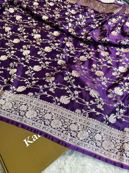 Purple color premium Banarasi Mashru katan silk saree MK227