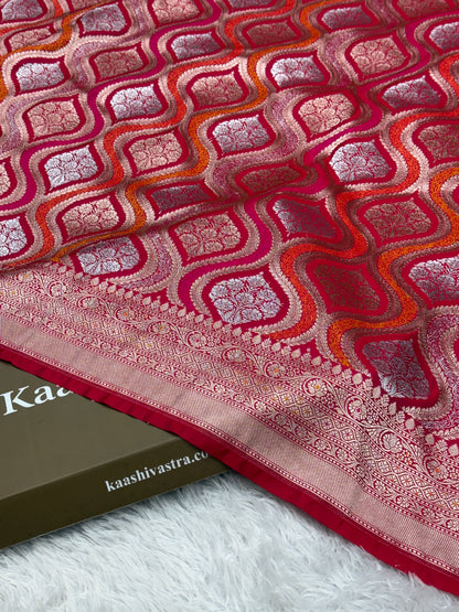 Rani pink premium Banarasi Mashru katan silk saree MK206