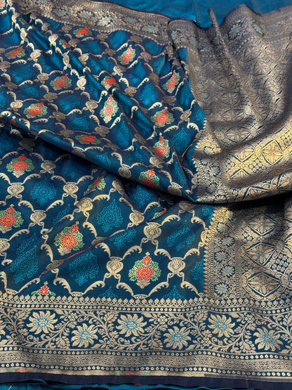 Peacock Banarasi Mashru katan silk saree MK160