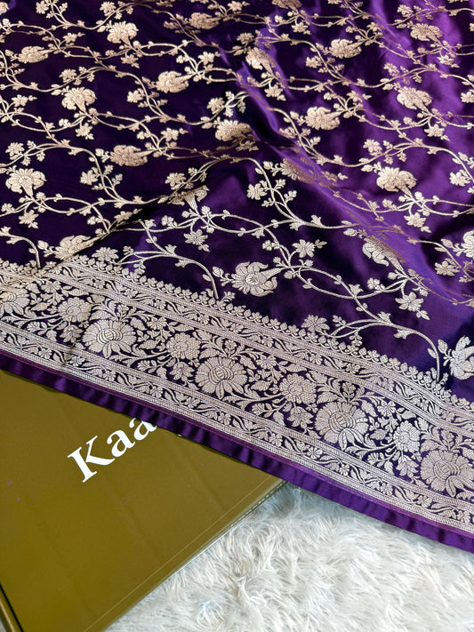 Purple color premium Banarasi Mashru katan silk saree MK227