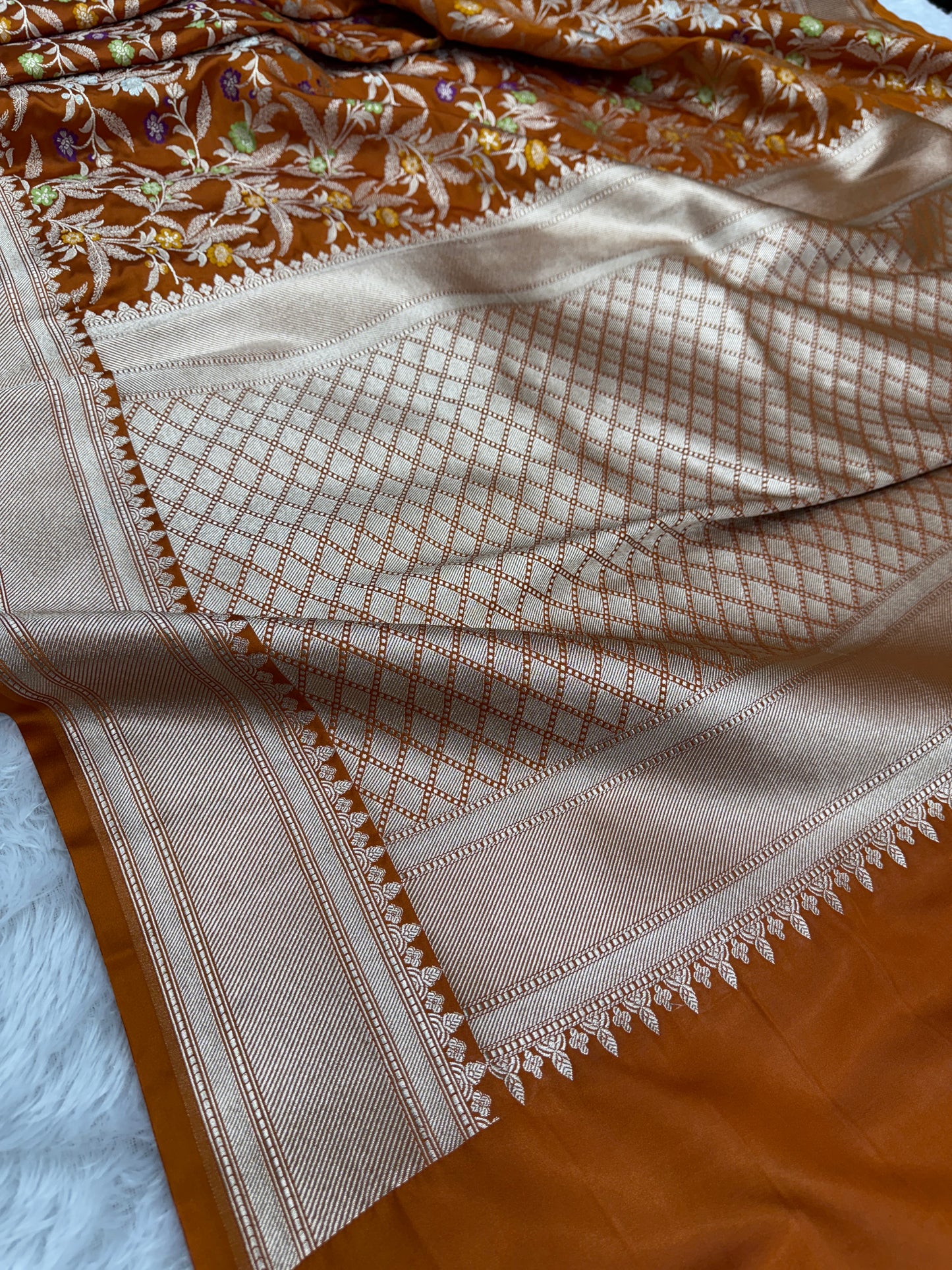 Mustard premium Banarasi tilfi Mashru katan silk saree MK184