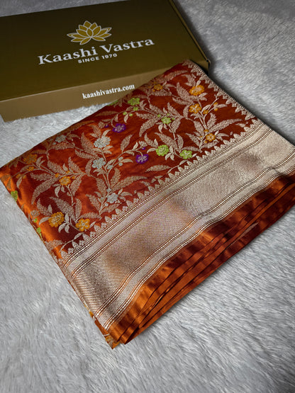Mustard premium Banarasi tilfi Mashru katan silk saree MK184