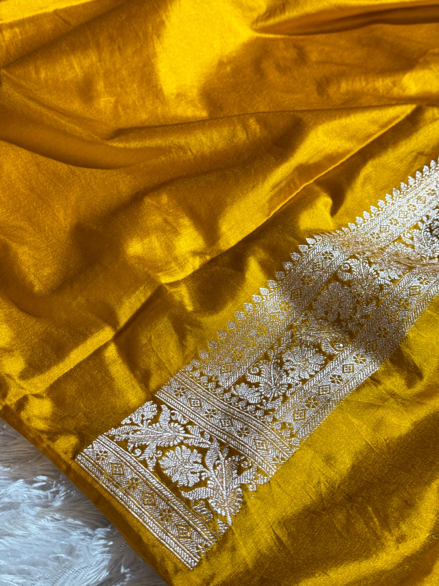 Mustard premium Banarasi Mashru katan silk saree MK220