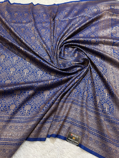 Royal blue Banarasi brocade katan silk saree BB101