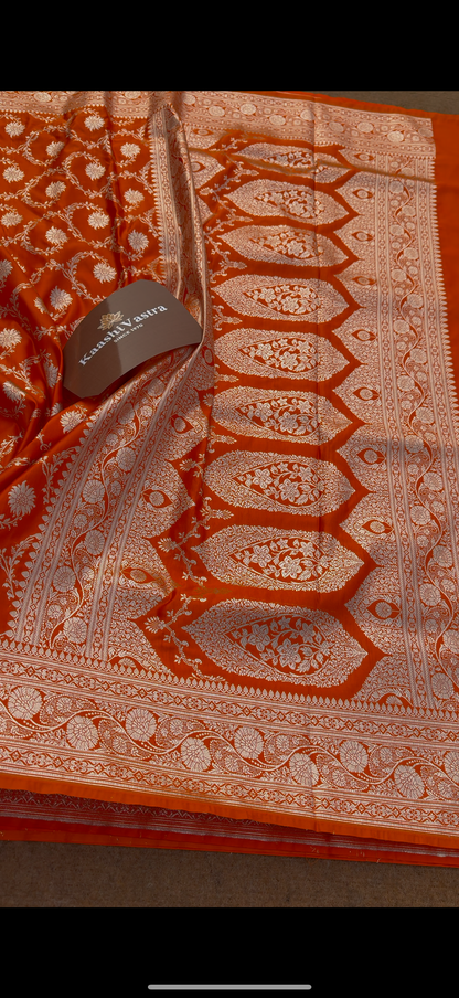 BANARASI MASHRU KATAN SILK SAREE.                                             MK111