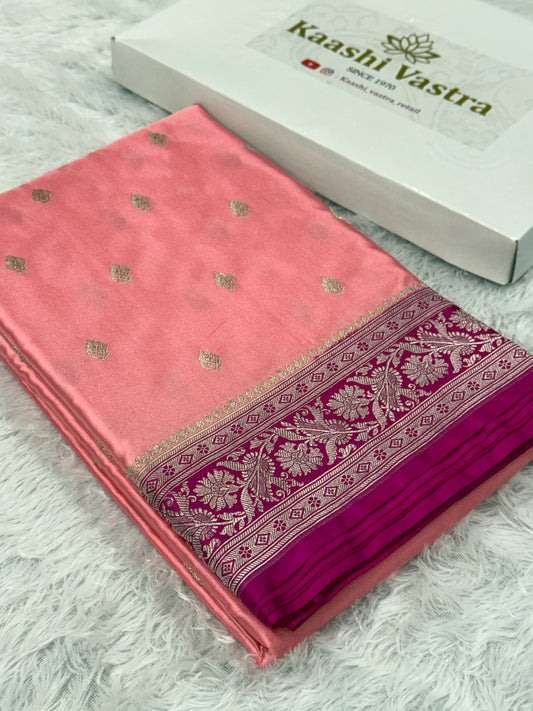 Premium contrast Banarasi Mashru katan silk saree MK182
