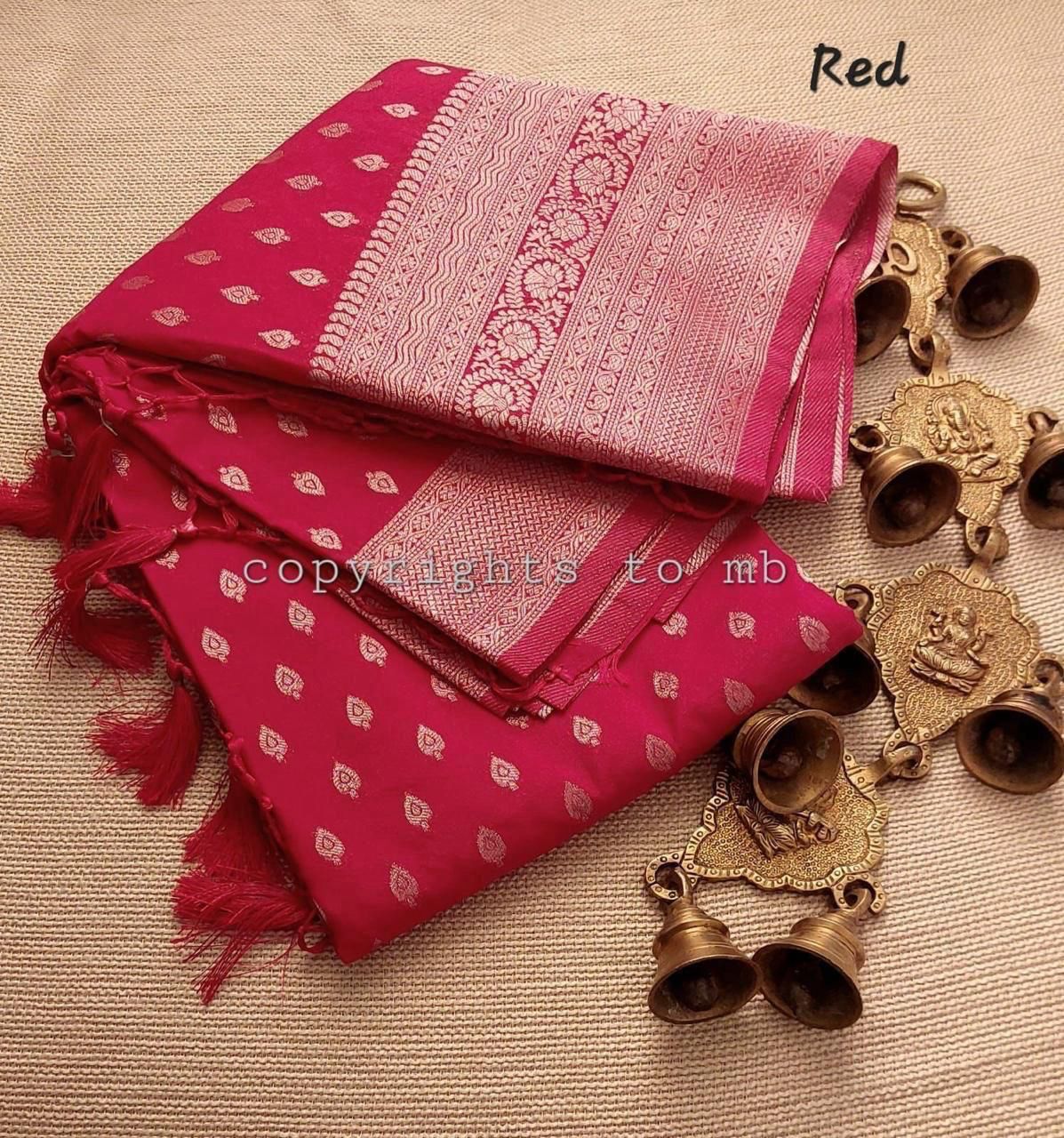 Banarasi raspberry georgette silk saree RB101