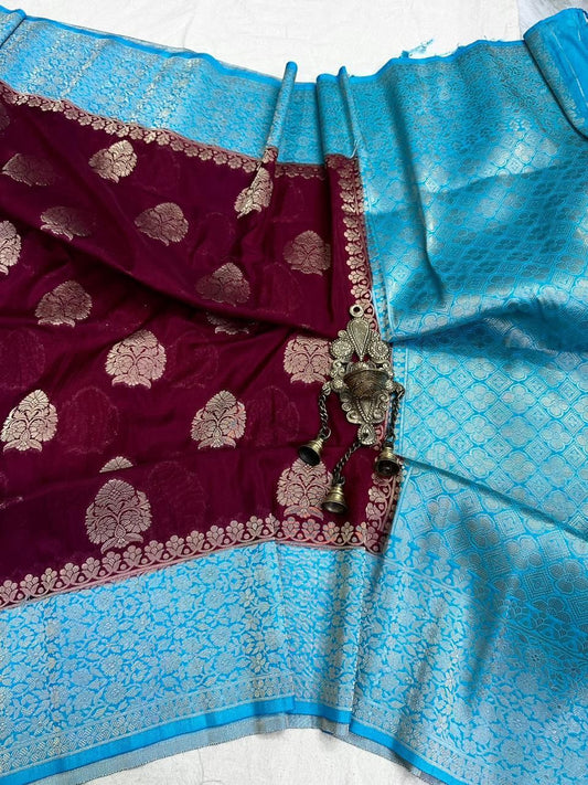 Banarasi crep georgette silk saree CR106