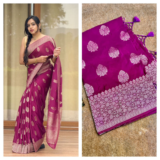 Banarasi Crep georgette silk saree CR106