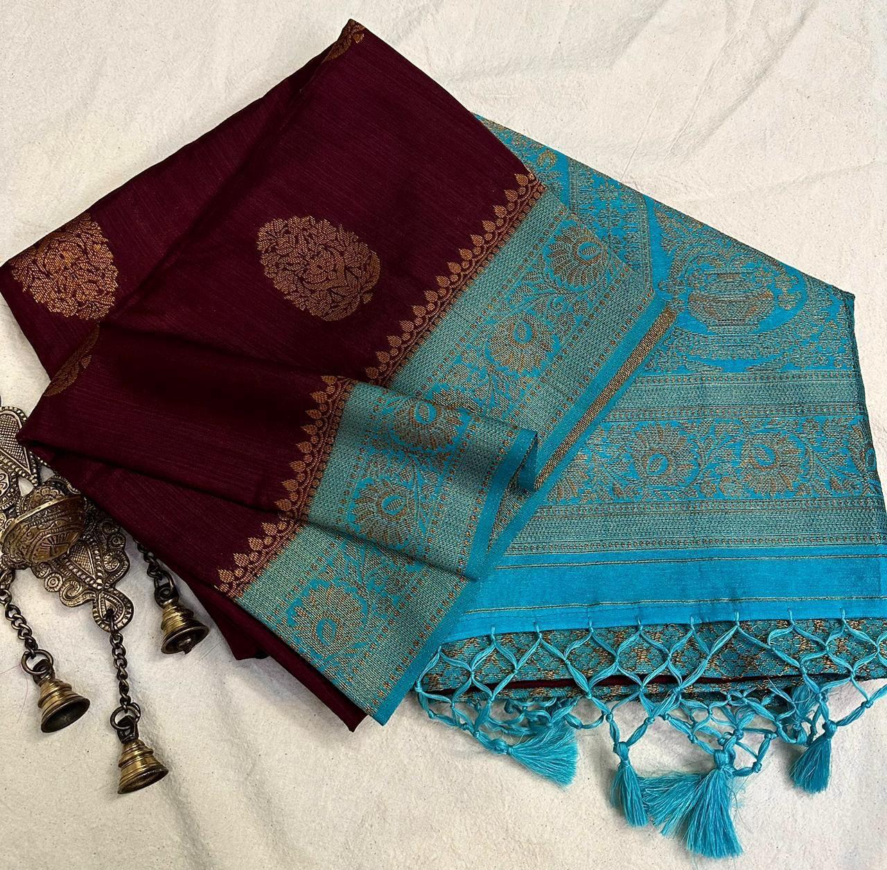 Banarasi mulberry cotton silk saree cr106