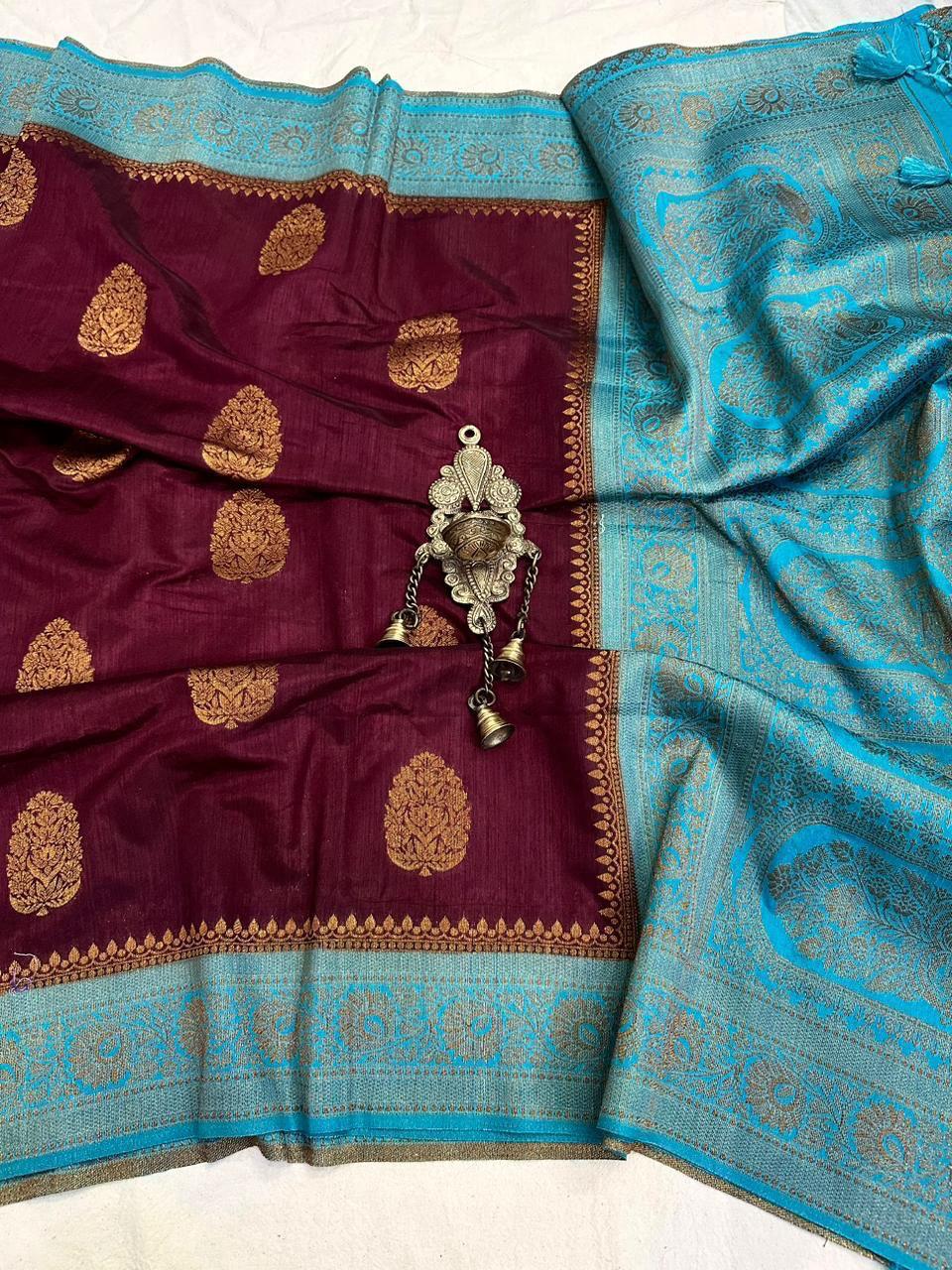 Banarasi mulberry cotton silk saree cr106