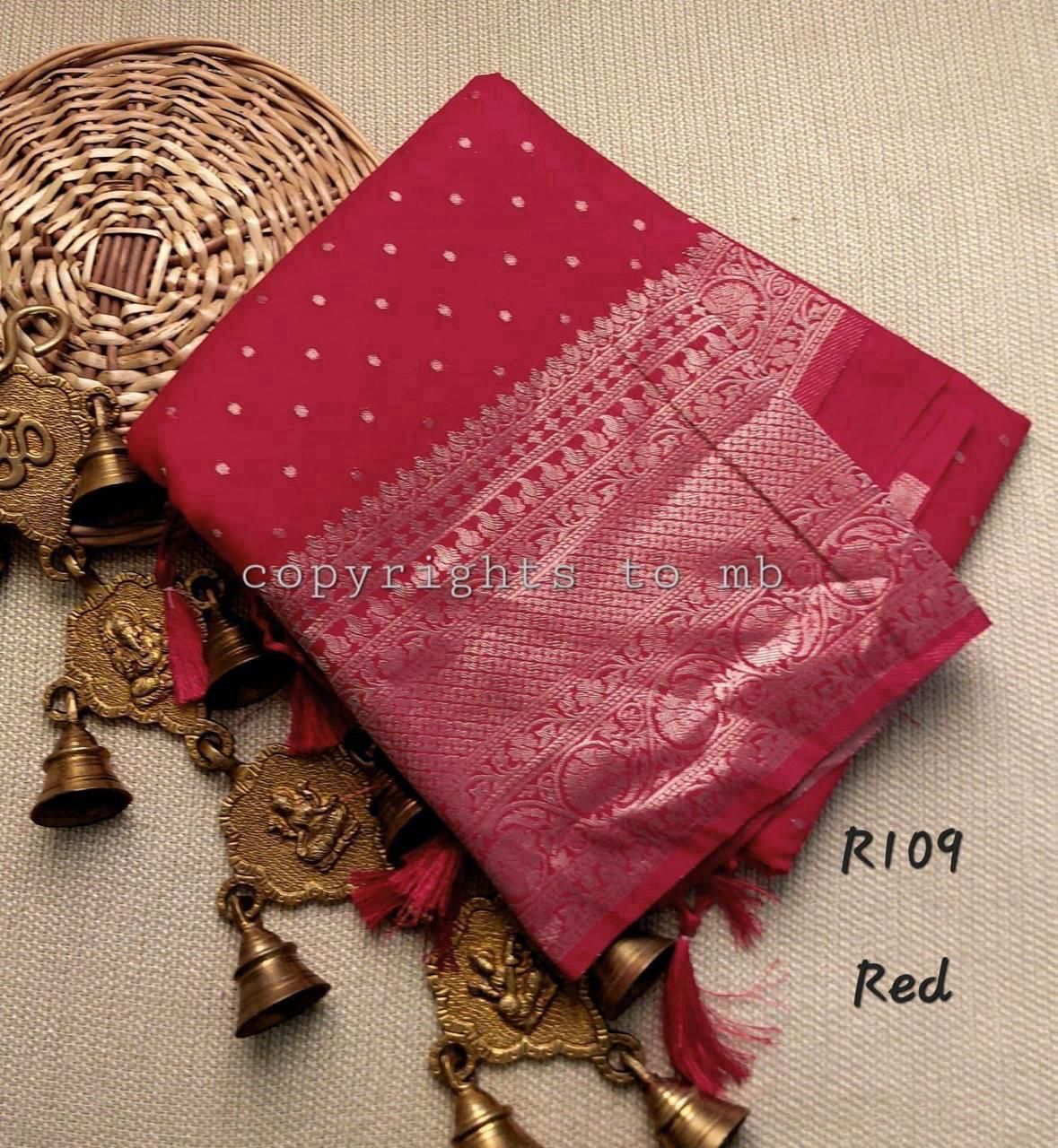 Banarasi raspberry georgette silk saree RB102