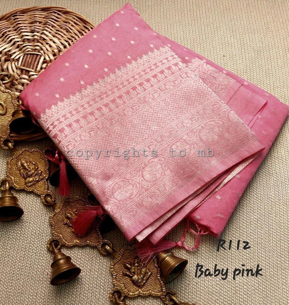 Banarasi raspberry georgette silk saree RB102