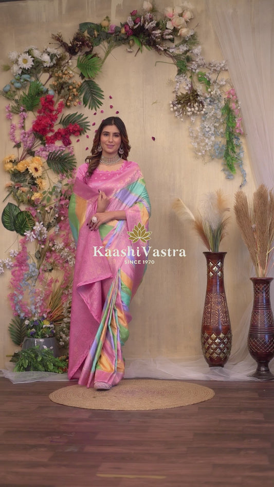 Premium Banarasi Mashru katan silk with hand brush dye all over saree
MK177