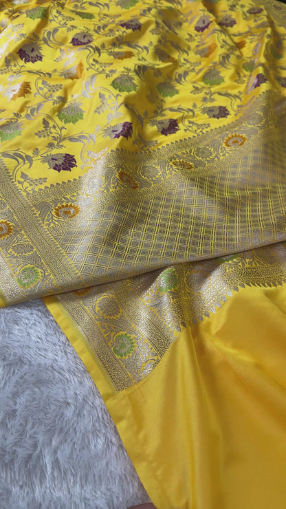 Haldi special premium tilfi Banarasi Mashru katan silk saree MK199