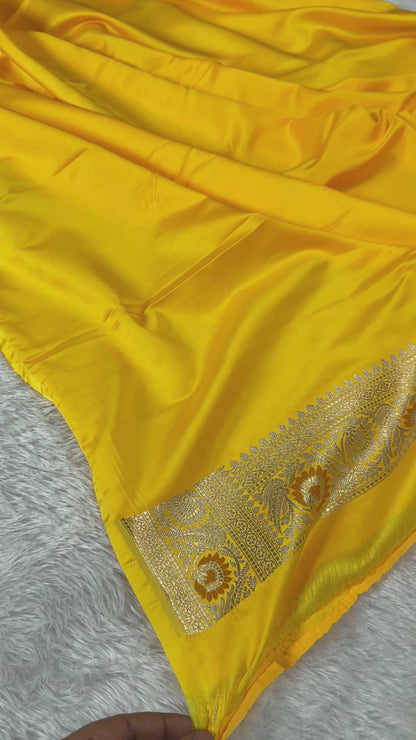 Haldi special premium tilfi Banarasi Mashru katan silk saree MK199