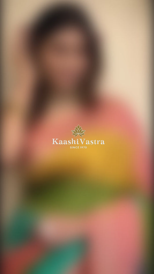 Premium Banarasi Mashru katan silk with hand brush dye all over saree
MK178